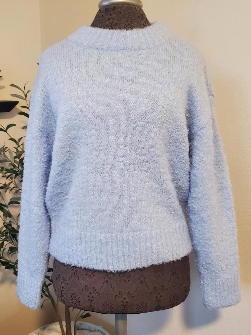 Free Assembly Soft Light Blue Women's Knit Sweater